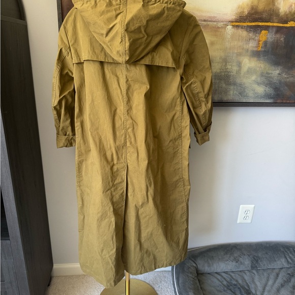 Zara Tan Trench Coat Full-Length Cotton Blend - Picture 2 of 3